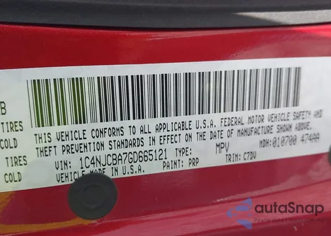 2016 Jeep Compass Sport z USA, uszkodzony, nr VIN 1C4NJCBA7GD665121